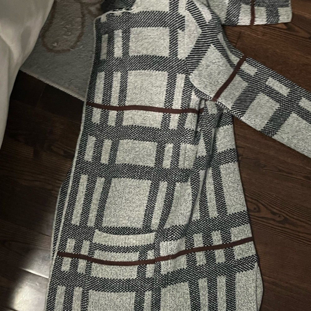 Elegant Gray Plaid Women's Dress